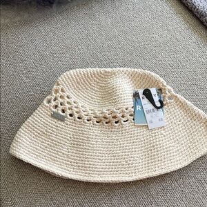 Roxy Down the Shore Cream Crochet Bucket Hat